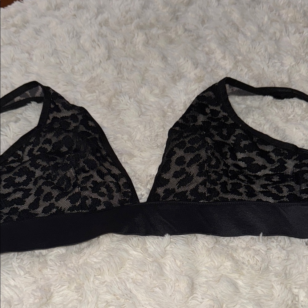 Victoria's Secret Black Wireless Bra Plunging Neckline